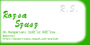 rozsa szusz business card